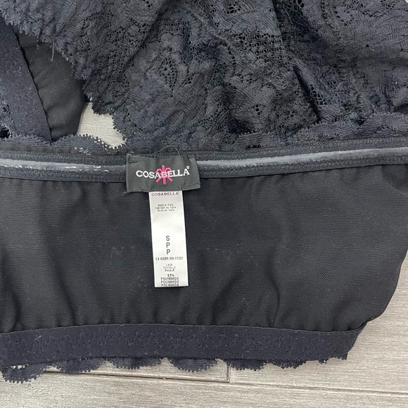 Cosabella Flirtie Bandeau Bra Top in Black Lace Strapless Size S - Picture 9 of 12